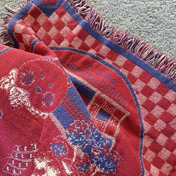 Vintage Howard Design Tapestry Throw Blanket All 4 Seasons Bunny Bear Snowman - Picture 9 of 9
